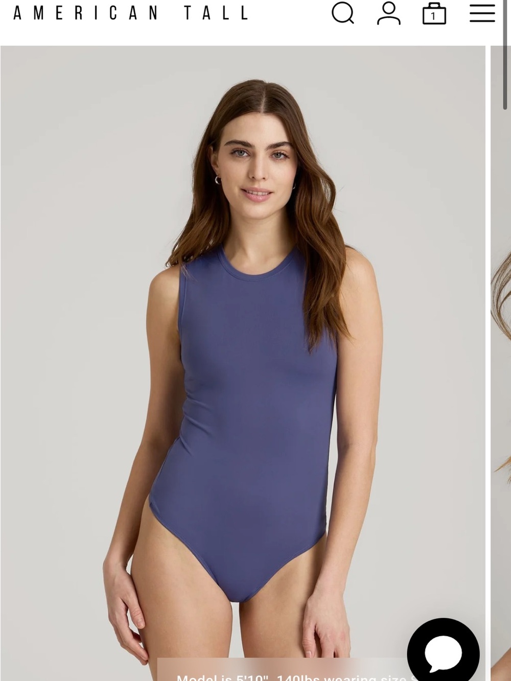 Sleeveless High-Neck bodysuit in Slate Blue